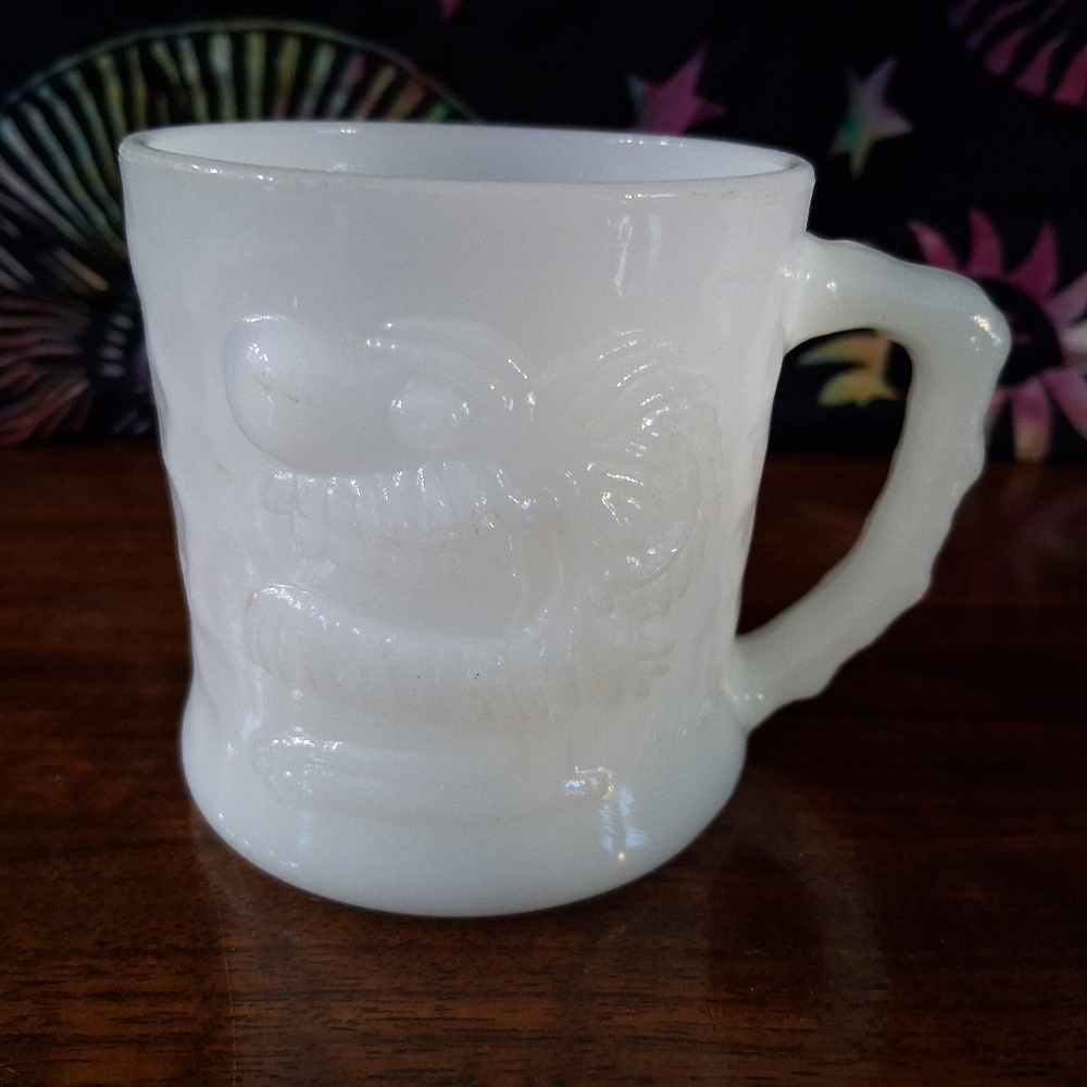 Vintage BC COMIC Character GROG White Glass Johnny Hart Coffee Mug